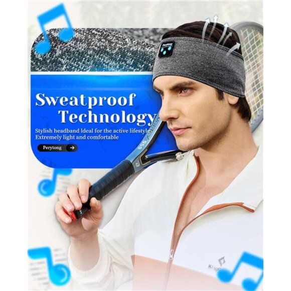 Gray Sleeping Headphones‎ Bluetooth Headband, Soft Long Time Play Headset - Picture 2 of 6